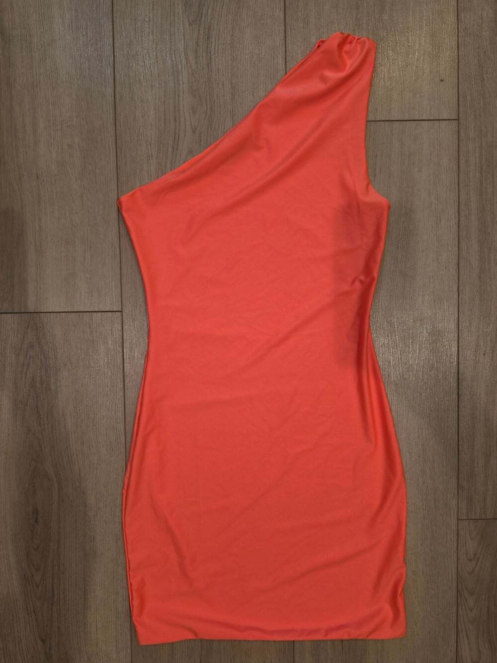 White Fox Orange One Shoulder Bodycon Mini Dress Size M Going Out Y2K